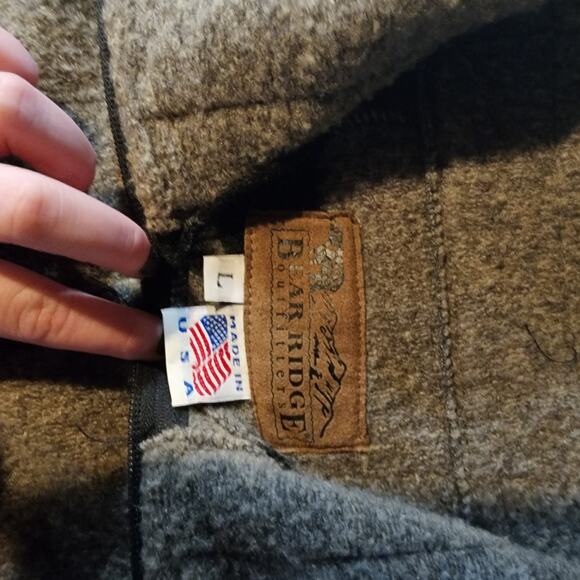 Bear Ridge Outfitters size L bear zip up jacket brown womens adjustable warm vtg - Picture 4 of 6